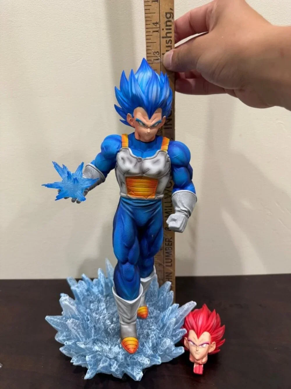 Light Up Dragon Ball Vegeta Figure Statue Base Super Saiyan God Anime Gift LED